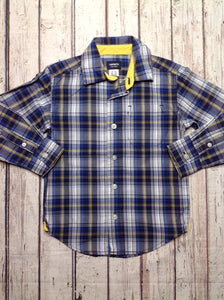 Carters Blue Print Plaid Top