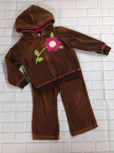 Carters Brown Print 2 PC Outfit