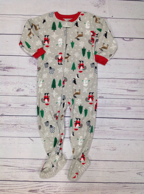 Carters GRAY PRINT Santa Sleepwear