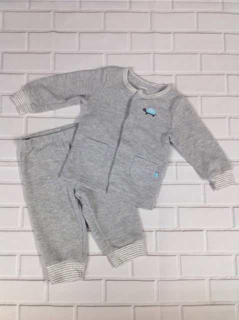 Carters Gray & Baby Blue 2 PC Outfit