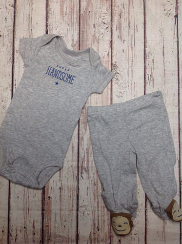 Carters Gray & Blue 2 PC Outfit