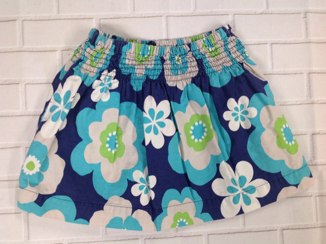 Carters Gray & Blue Floral Skirt