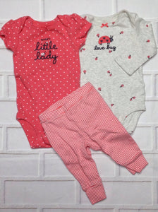 Carters Gray & Pink 3 PC Outfit