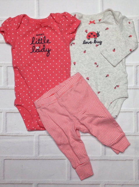 Carters Gray & Pink 3 PC Outfit