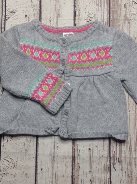 Carters Gray & Pink Sweater