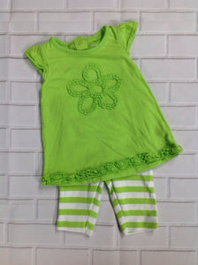 Carters Green & White 2 pc Set
