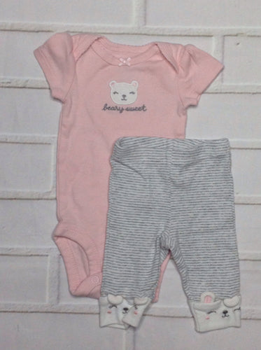 Carters LIGHT PINK & GRAY 2 PC Outfit