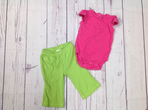 Carters LIGHT PINK & GREEN 2 PC Outfit