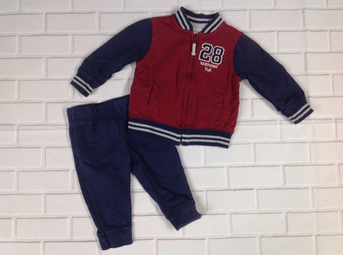 Carters Maroon & Navy 2 PC Outfit