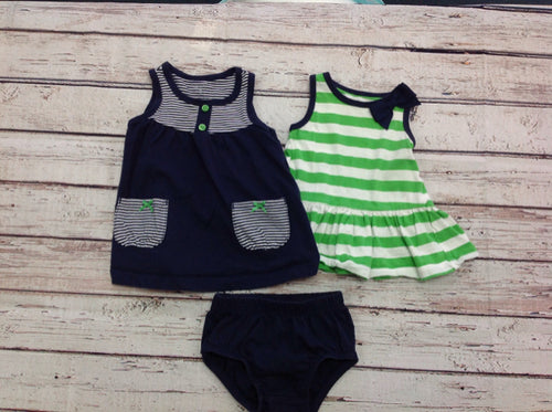 Carters NAVY & GREEN 3 PC Outfit