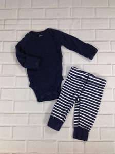 Carters Navy & White 2 PC Outfit