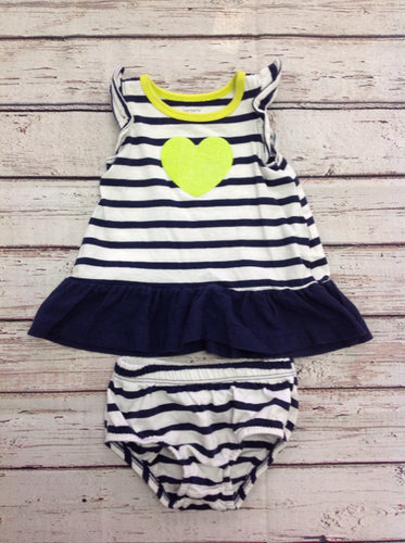 Carters Navy & White Dress