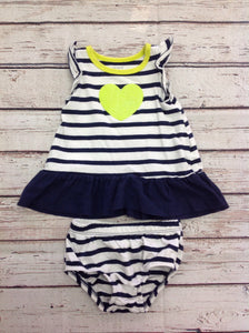 Carters Navy & White Dress