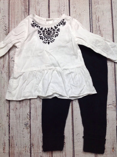 Carters OFF-WHITE & BLACK 2 PC Outfit
