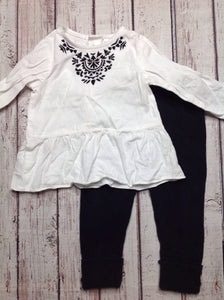 Carters OFF-WHITE & BLACK 2 PC Outfit