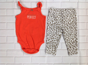 Carters Orange & Beige 2 PC Outfit