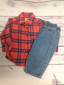 Carters Orange & Blue 2 PC Outfit