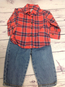 Carters Orange & Blue 2 PC Outfit