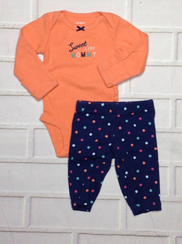 Carters Orange & Blue 2 PC Outfit