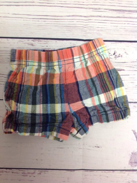 Carters Orange & Blue Plaid Shorts