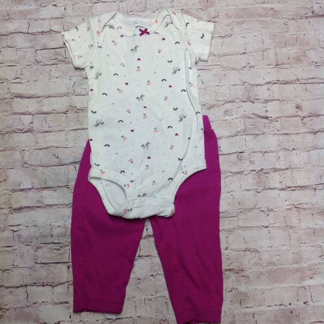 Carters PURPLE & WHITE 2 PC Outfit
