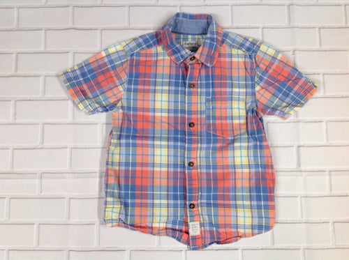 Carters Pink & Blue Plaid Top