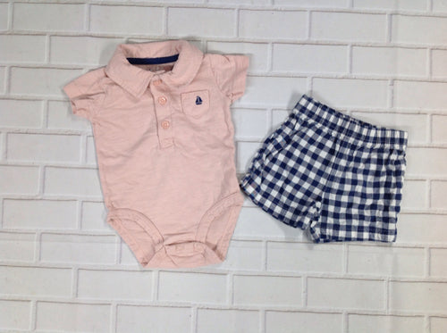 Carters Pink & Navy 2 PC Outfit