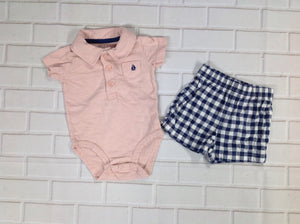 Carters Pink & Navy 2 PC Outfit