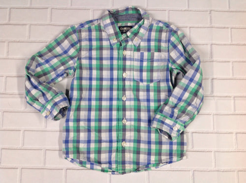 Carters Purple & Green Checkered Top