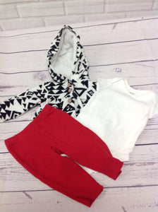 Carters Red & Black 3 PC Outfit