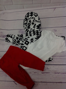 Carters Red & Black 3 PC Outfit