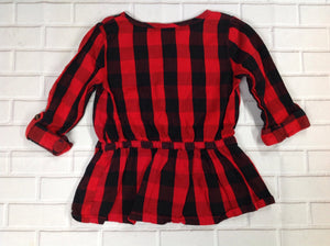Carters Red & Black Plaid Top