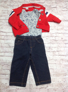 Carters Red & Blue 3 PC Outfit