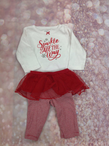 Carters Red & White 2 PC Outfit