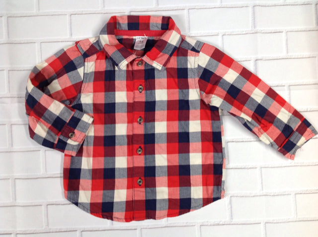 Carters Red & White Checkered Top