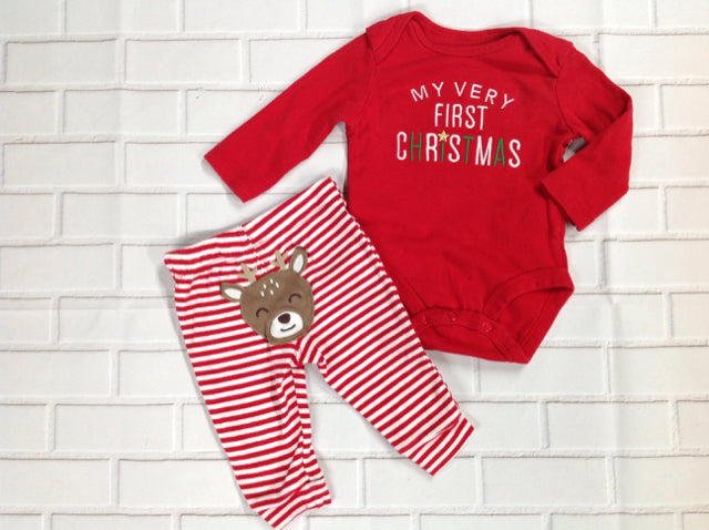 Carters Red Print 2 PC Outfit