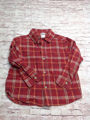 Carters Red Print Plaid Top