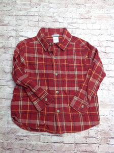 Carters Red Print Plaid Top