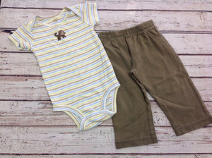 Carters TAN PRINT 2 PC Outfit