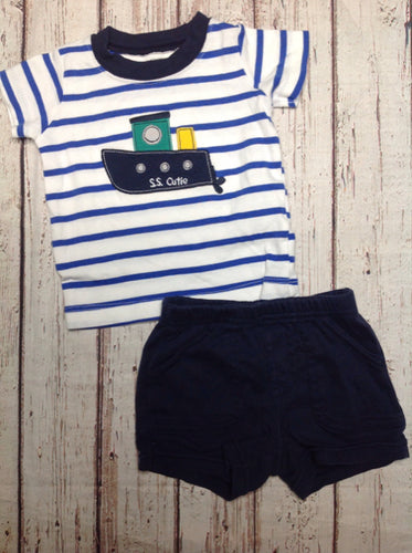 Carters WHITE & BLUE 2 PC Outfit