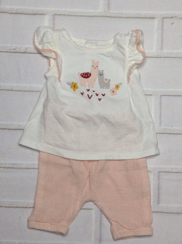 Carters WHITE & PEACH 2 PC Outfit