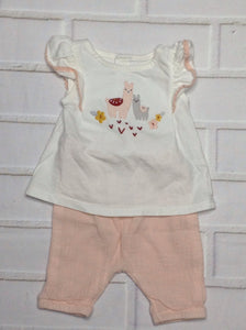 Carters WHITE & PEACH 2 PC Outfit
