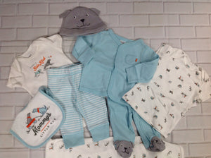 Carters White & Baby Blue 4 PC Outfit