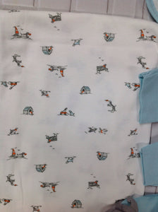 Carters White & Baby Blue 4 PC Outfit