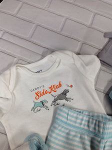 Carters White & Baby Blue 4 PC Outfit