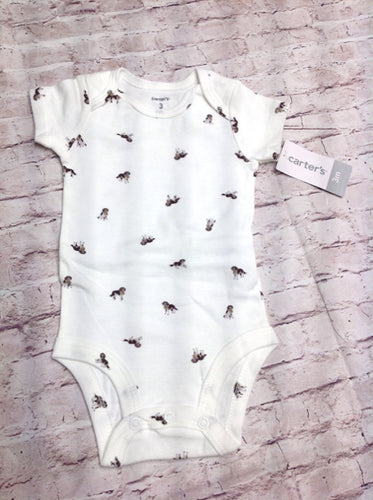 Carters White & Beige Dogs Top