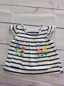 Carters White & Navy Top