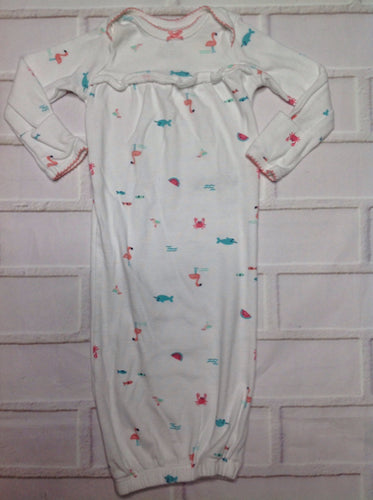Carters White & Pink Gown