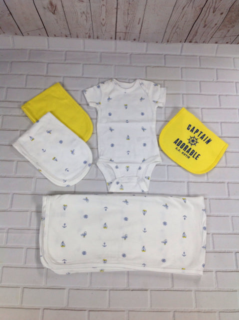 Carters White & Yellow 4 PC Outfit