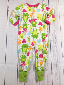 Carters White Print Frogs Sleepwear